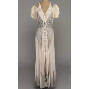 BHLDN Anna Sui Aigulle Victorian Gatsby Wedding Black Tie Dress Sz 10 Read